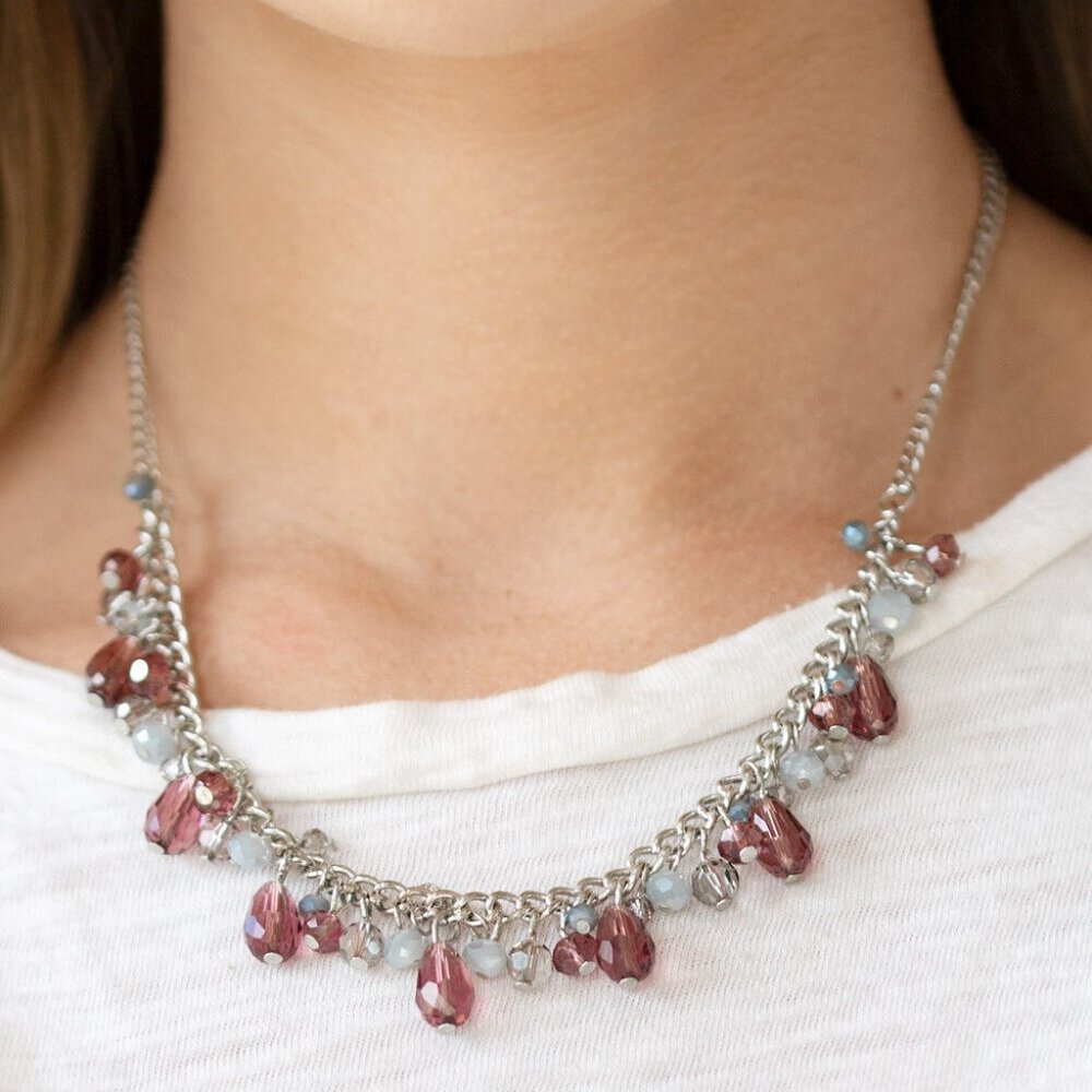 Paparazzi Courageously Catwalk Purple Necklace and Earring Set